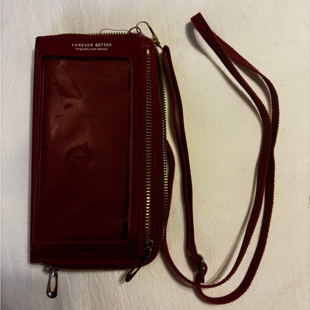 Red Wallet with Strap